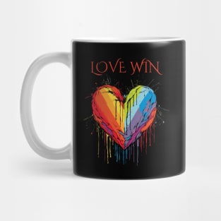 Love Win, LGBT Heart, pride month, minimalistic, queer Mug